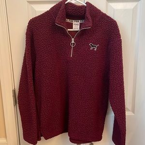 VS PINK fleece quarter zip